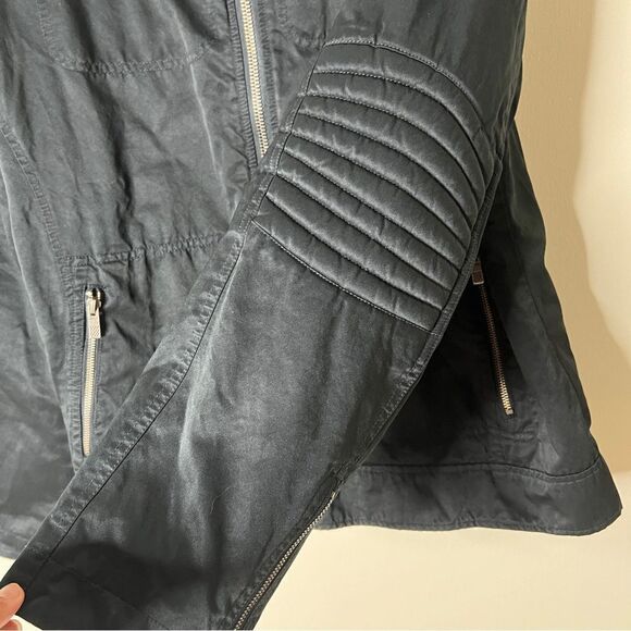 Chevignon Women’s Vintage Black Full Zip Biker Motorcycle Jacket Extra Large - Picture 8 of 11
